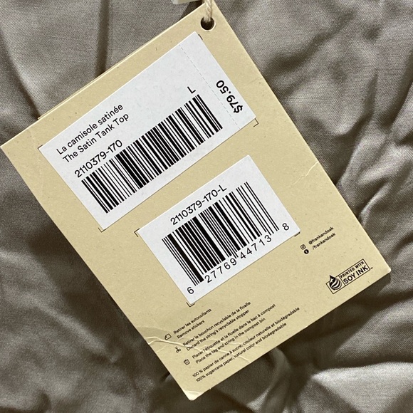 NWT The Satin Tank Top in Light Grey – Frank And Oak - Picture 5 of 9